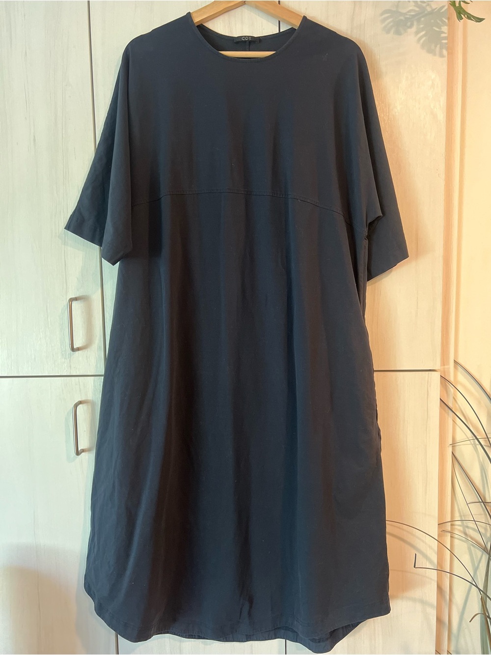 Cos Minimalist navy blue T-Shirt Dress